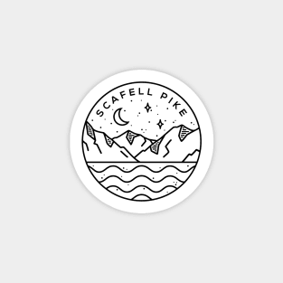 Scafell Pike, Lake District England Emblem - White Sticker